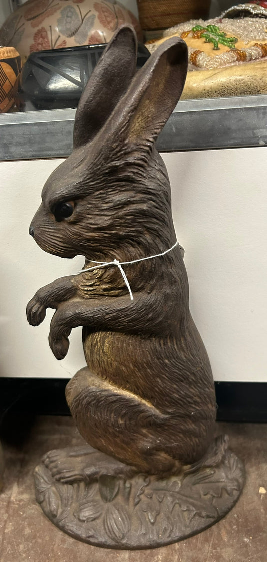 CAST IRON BRADLEY AND HUBBARD LARGE STANDING RABBIT DOOR STOP