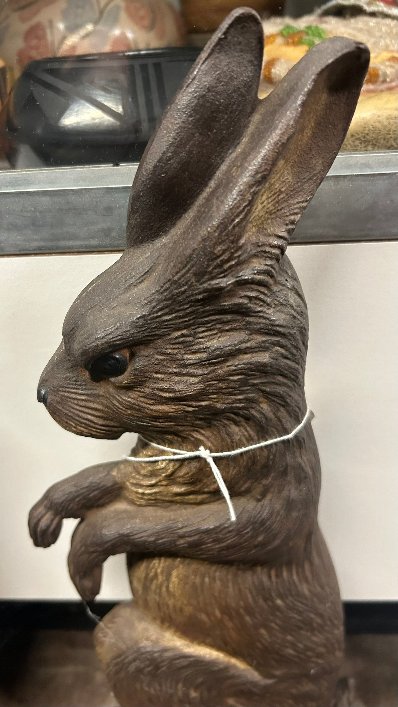 CAST IRON BRADLEY AND HUBBARD LARGE STANDING RABBIT DOOR STOP