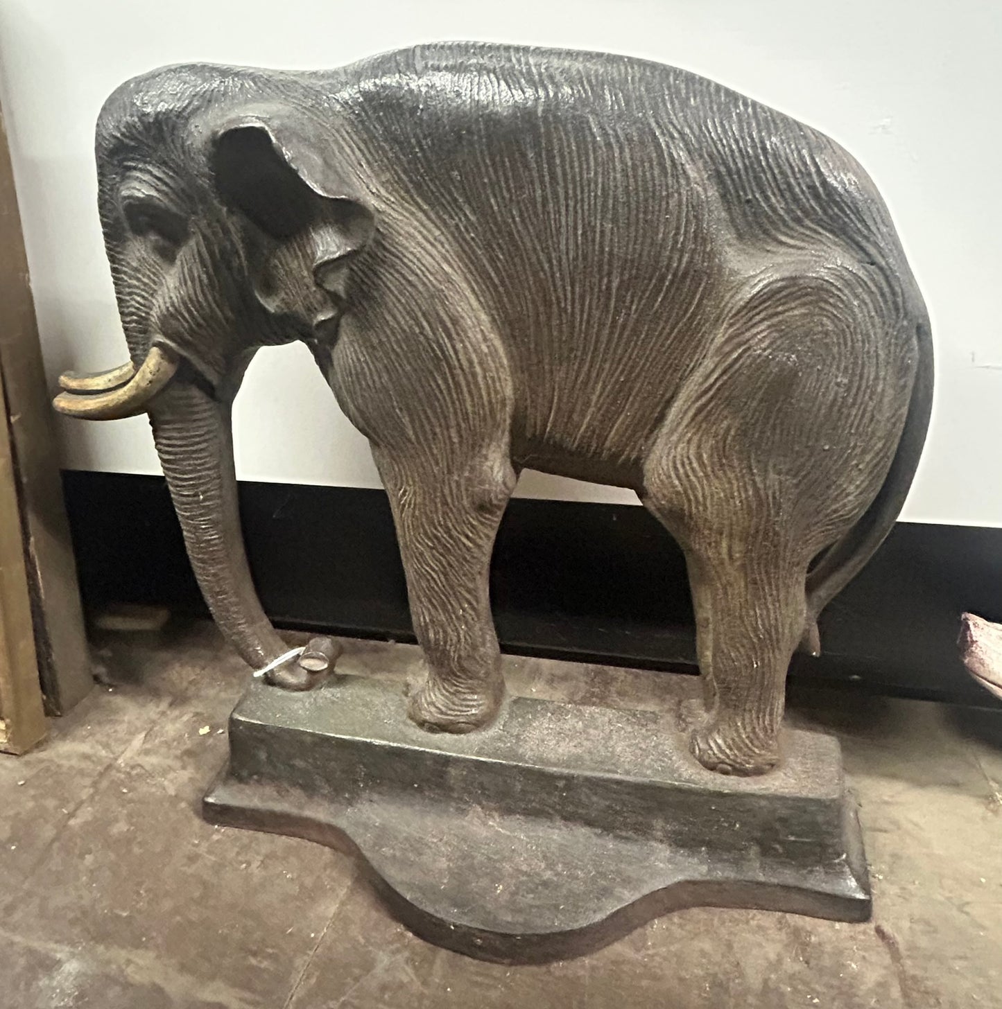 CAST IRON BRADLEY AND HUBBARD ANTIQUE ELEPHANT LARGE DOOR STOP