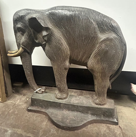 CAST IRON BRADLEY AND HUBBARD ANTIQUE ELEPHANT LARGE DOOR STOP
