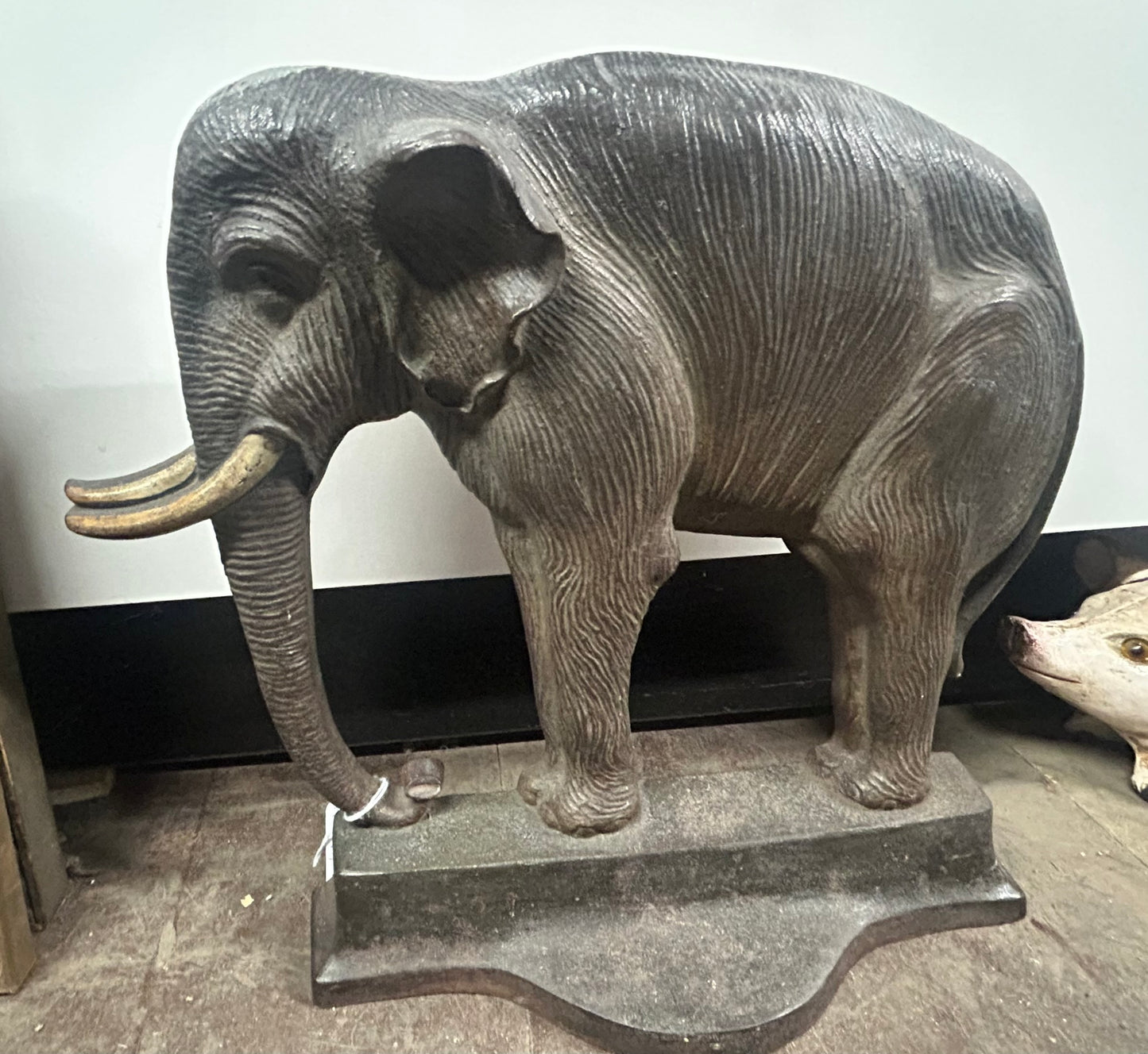 CAST IRON BRADLEY AND HUBBARD ANTIQUE ELEPHANT LARGE DOOR STOP