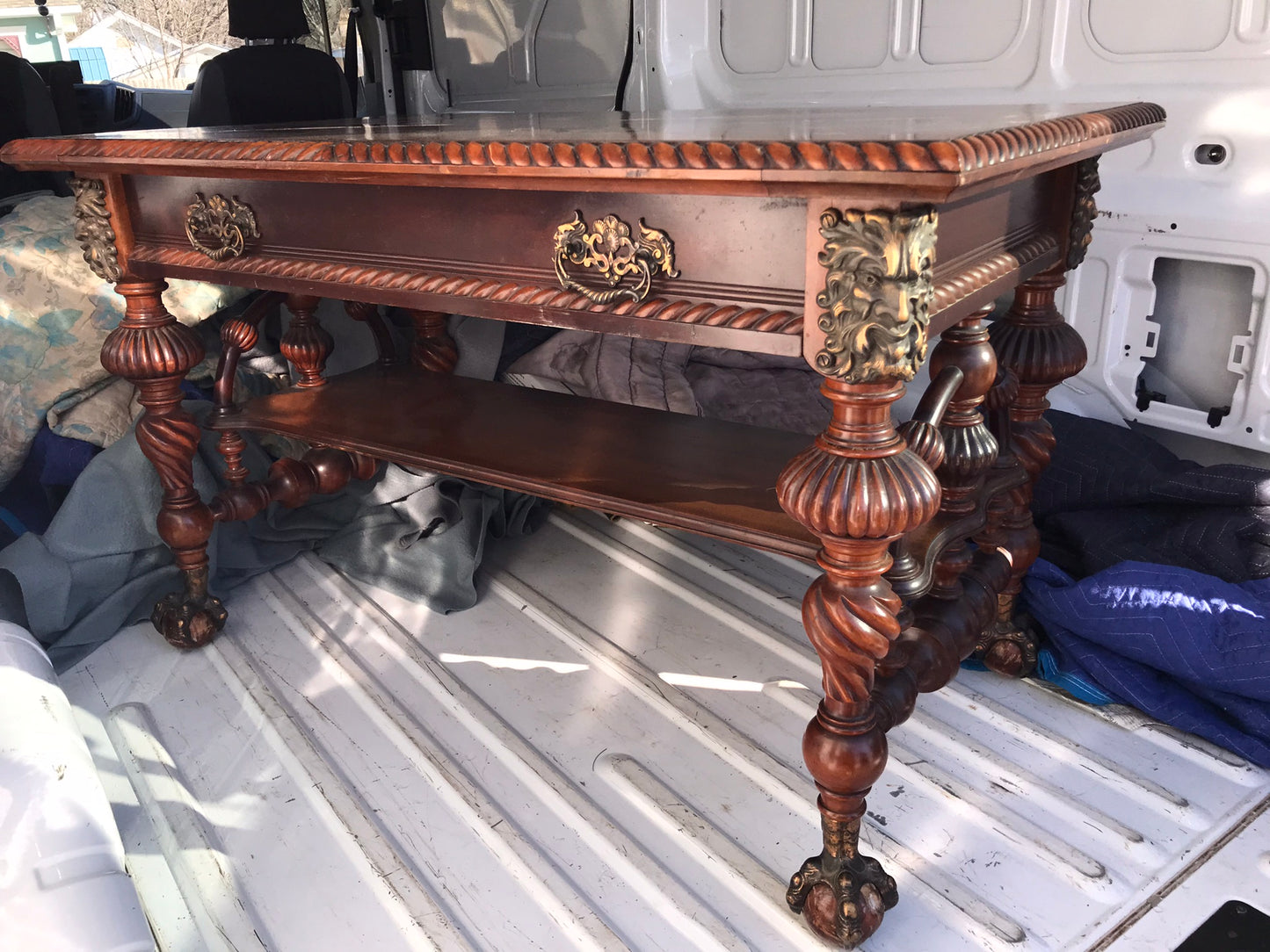 MERKLEN BROS. DELUXE FANCY MOUNTS LATE 1800'S DELUXE LIBRARY TABLE