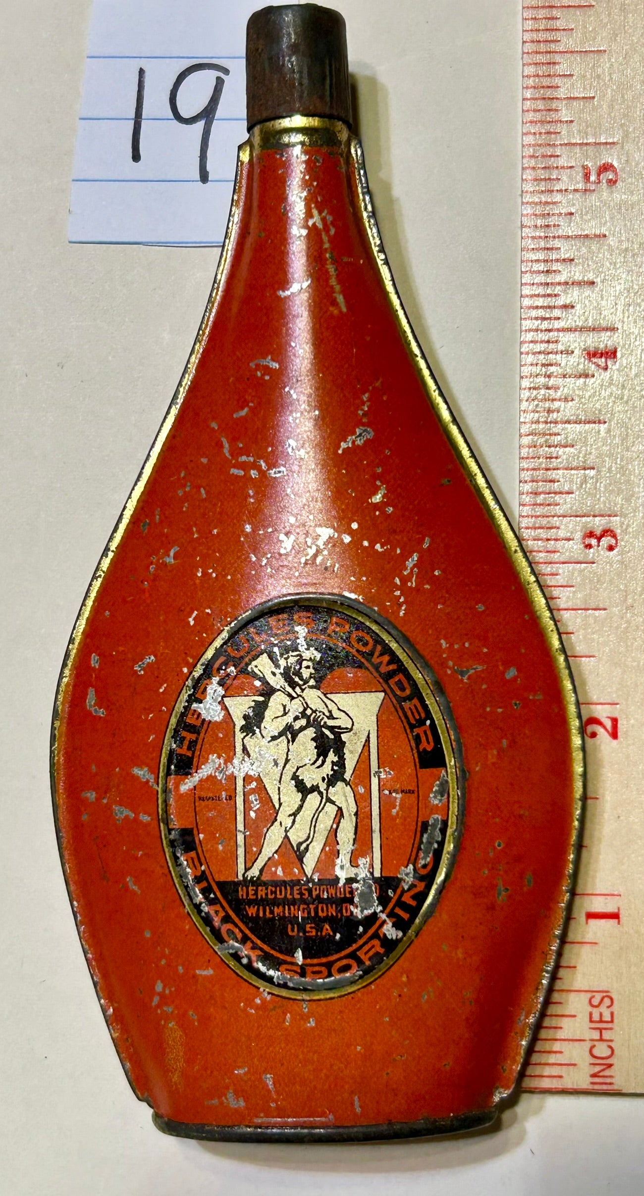 HERCULES POWDER FLASK ADVERTISING TIN