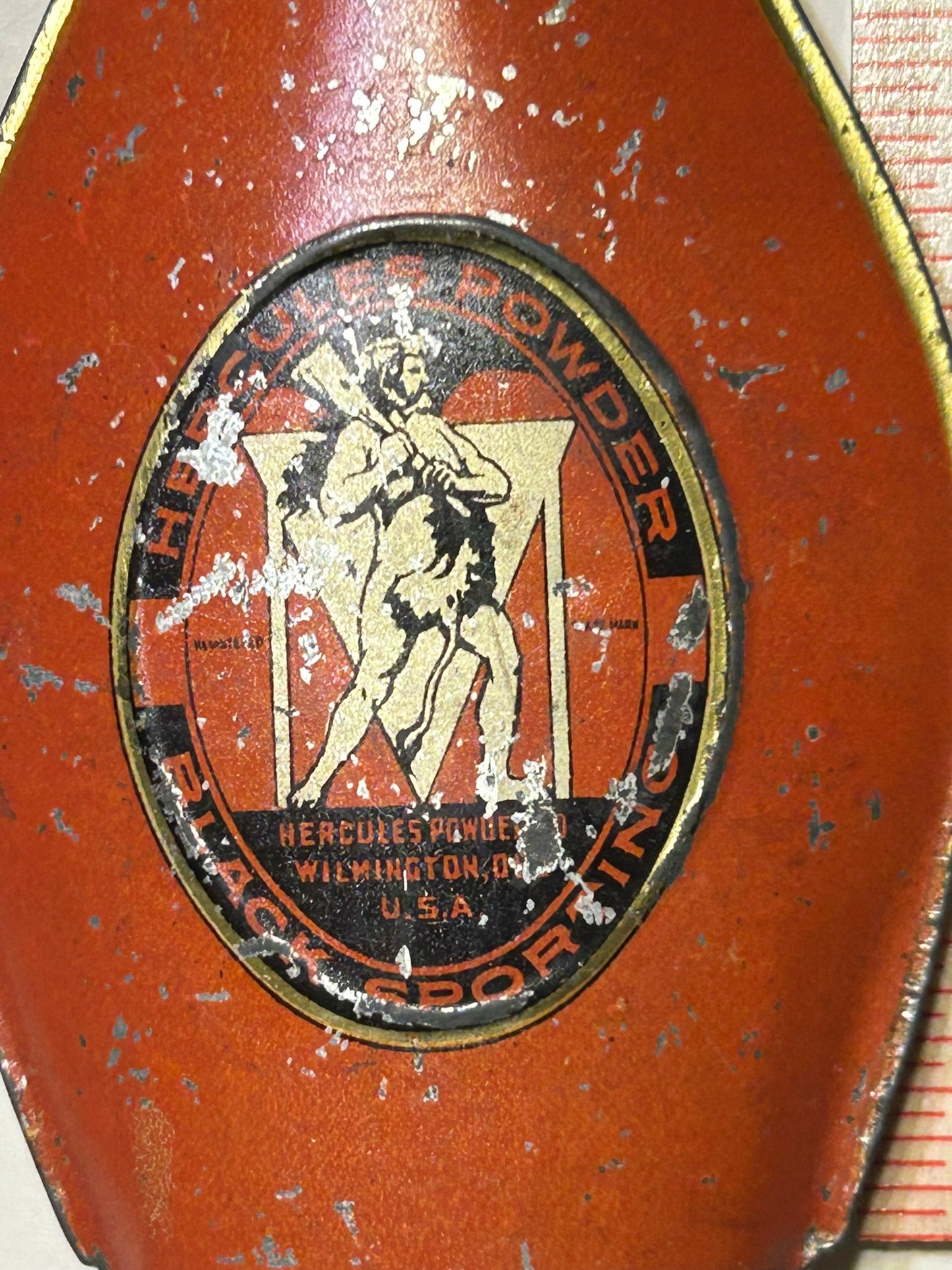 HERCULES POWDER FLASK ADVERTISING TIN