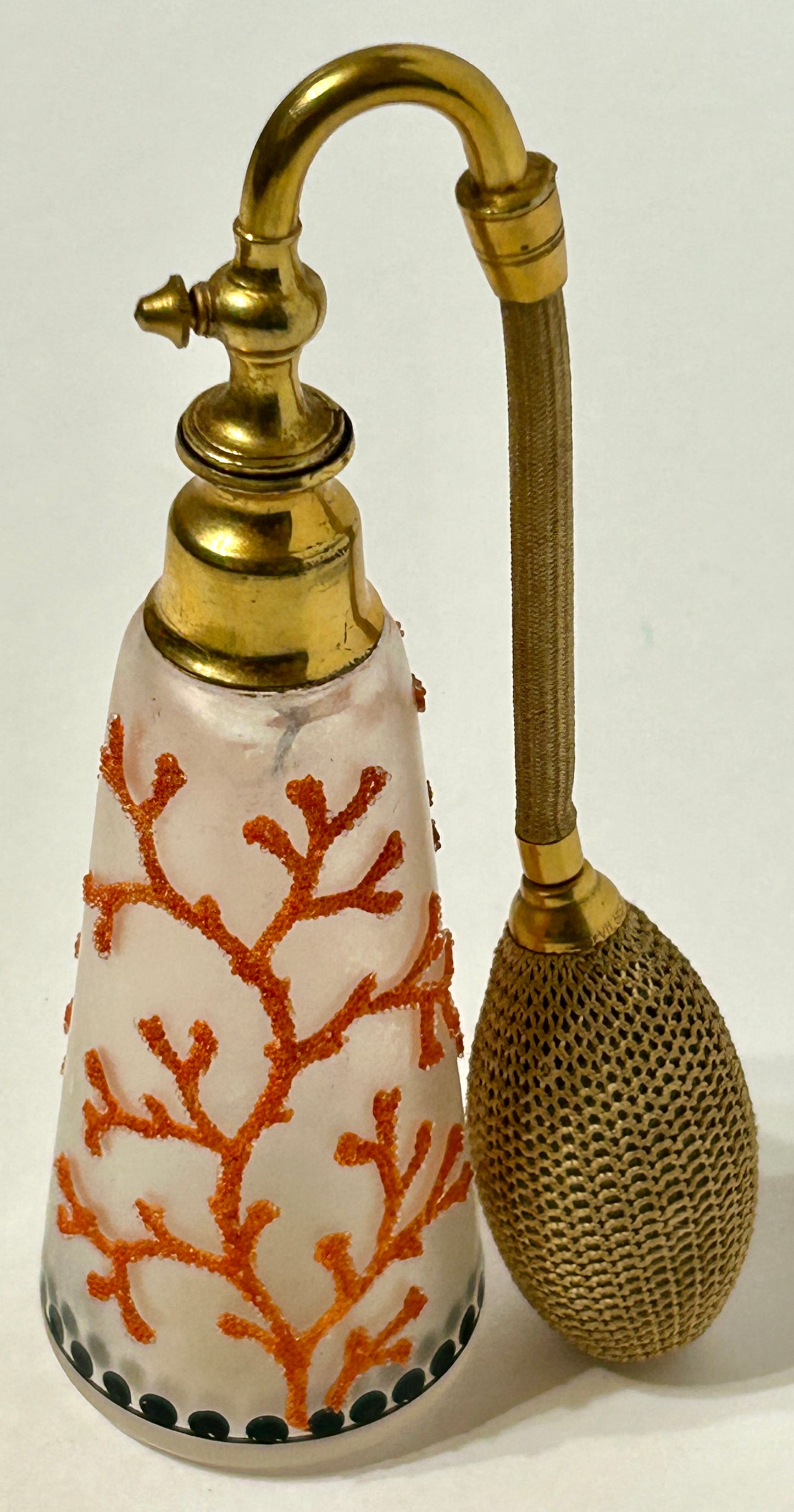 GLASS ATOMIZER CORALENE DESIGN FRENCH ANTIQUE