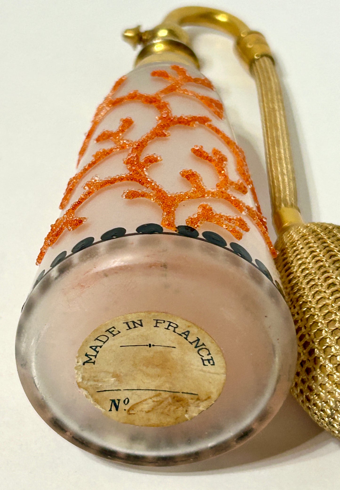 GLASS ATOMIZER CORALENE DESIGN FRENCH ANTIQUE