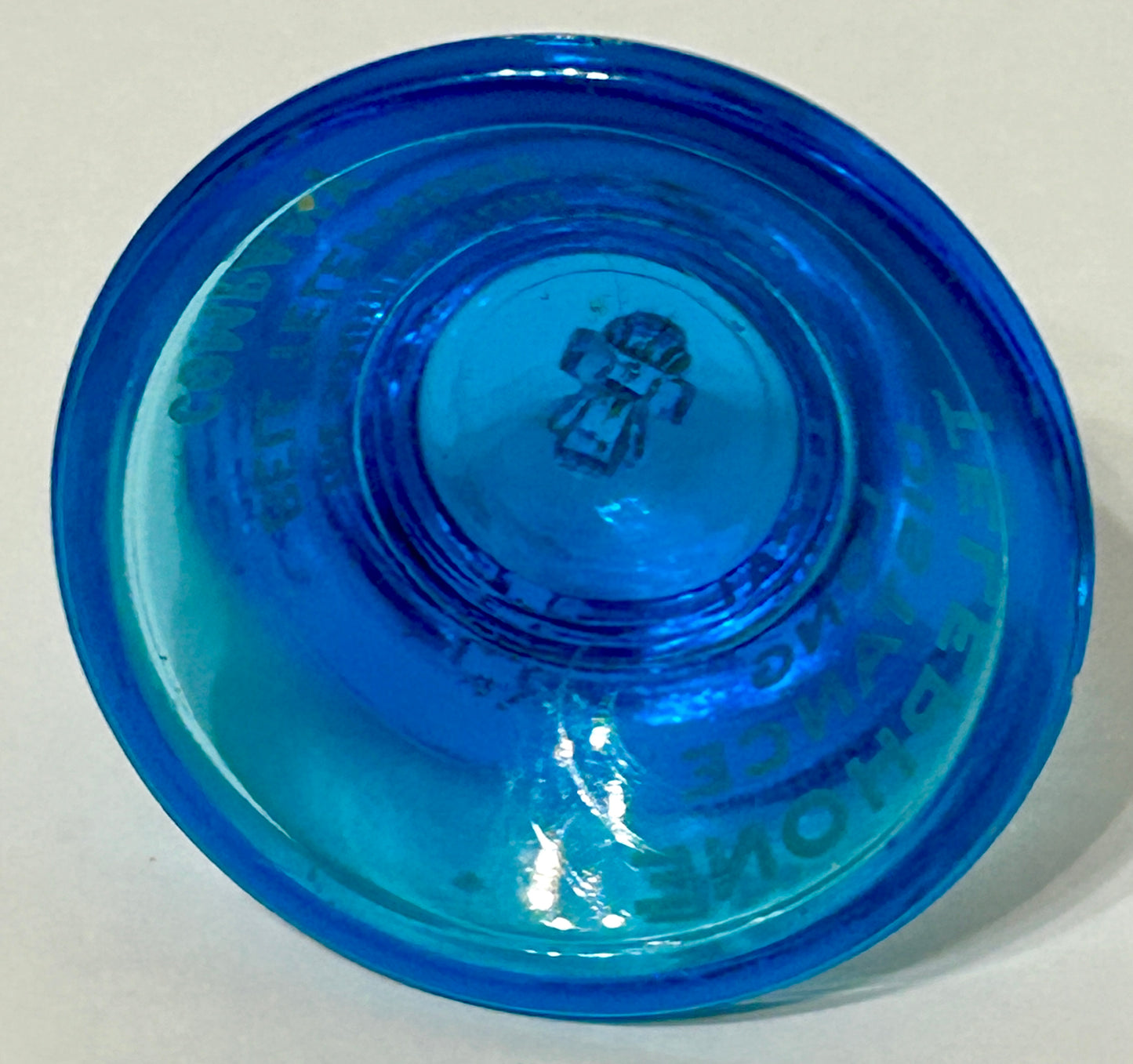 SOUTHWEST BELL PHONE COMPANY BLUE GLASS FIGURAL BELL PAPERWEIGHT