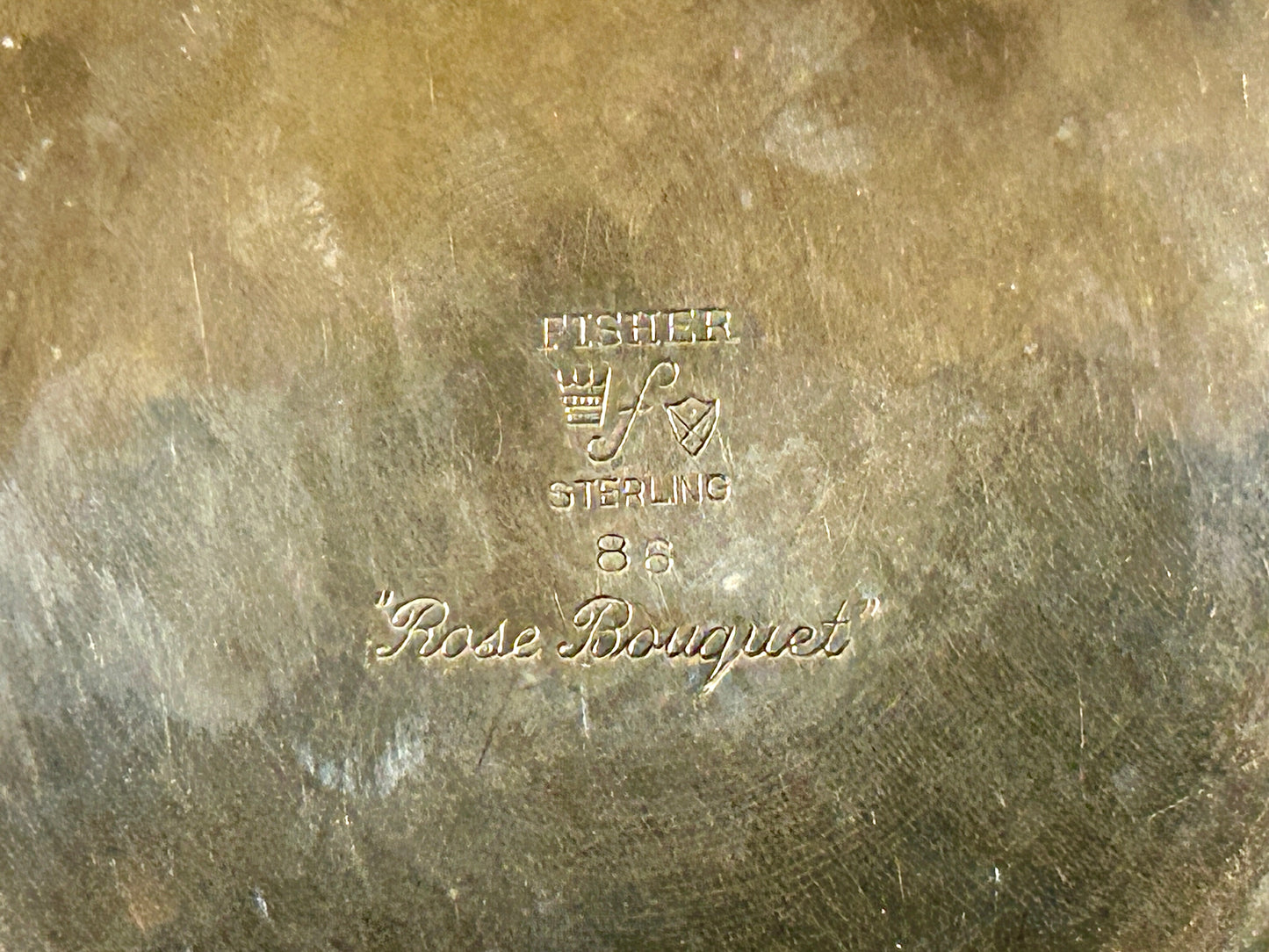 STERLING SILVER ANTIQUE ROSE BOUQUET TUMBLER BY FISHER