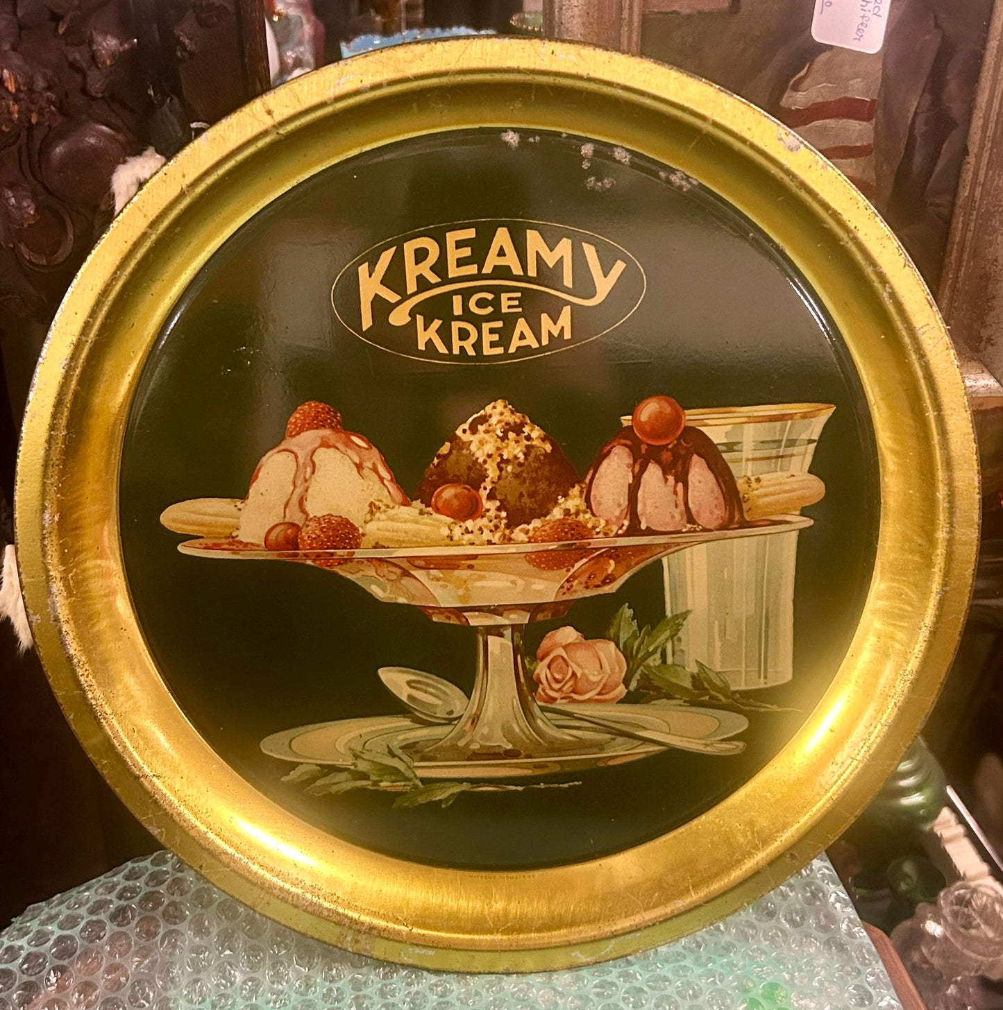 ADVERTISING ANTIQUE TRAY FOR KREAMY ICE CREAM