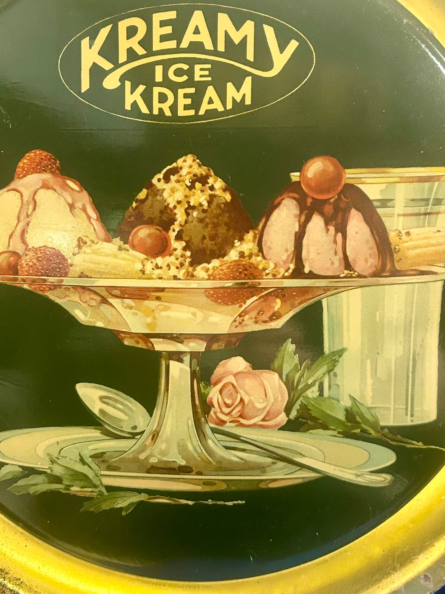 ADVERTISING ANTIQUE TRAY FOR KREAMY ICE CREAM