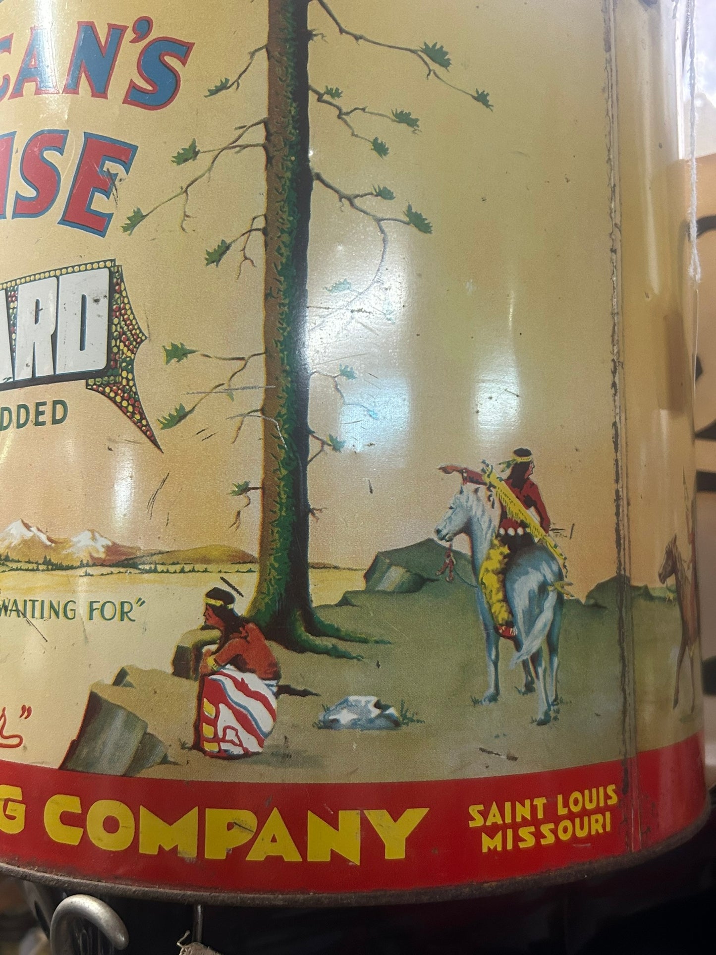 AMERICAN SUNRISE BRAND PURE LARD ANTIQUE ADVERTISING TIN