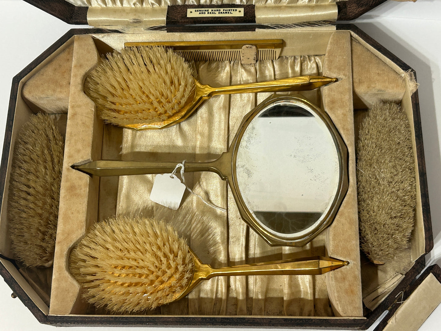 DRESSER SET HAND PAINTED ANTIQUE