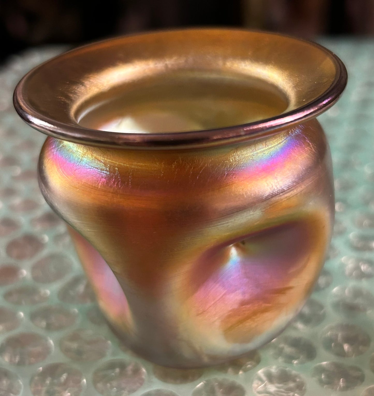 QUEZAL GLASS GOLD IRRIDESCENT TOOTHPICK