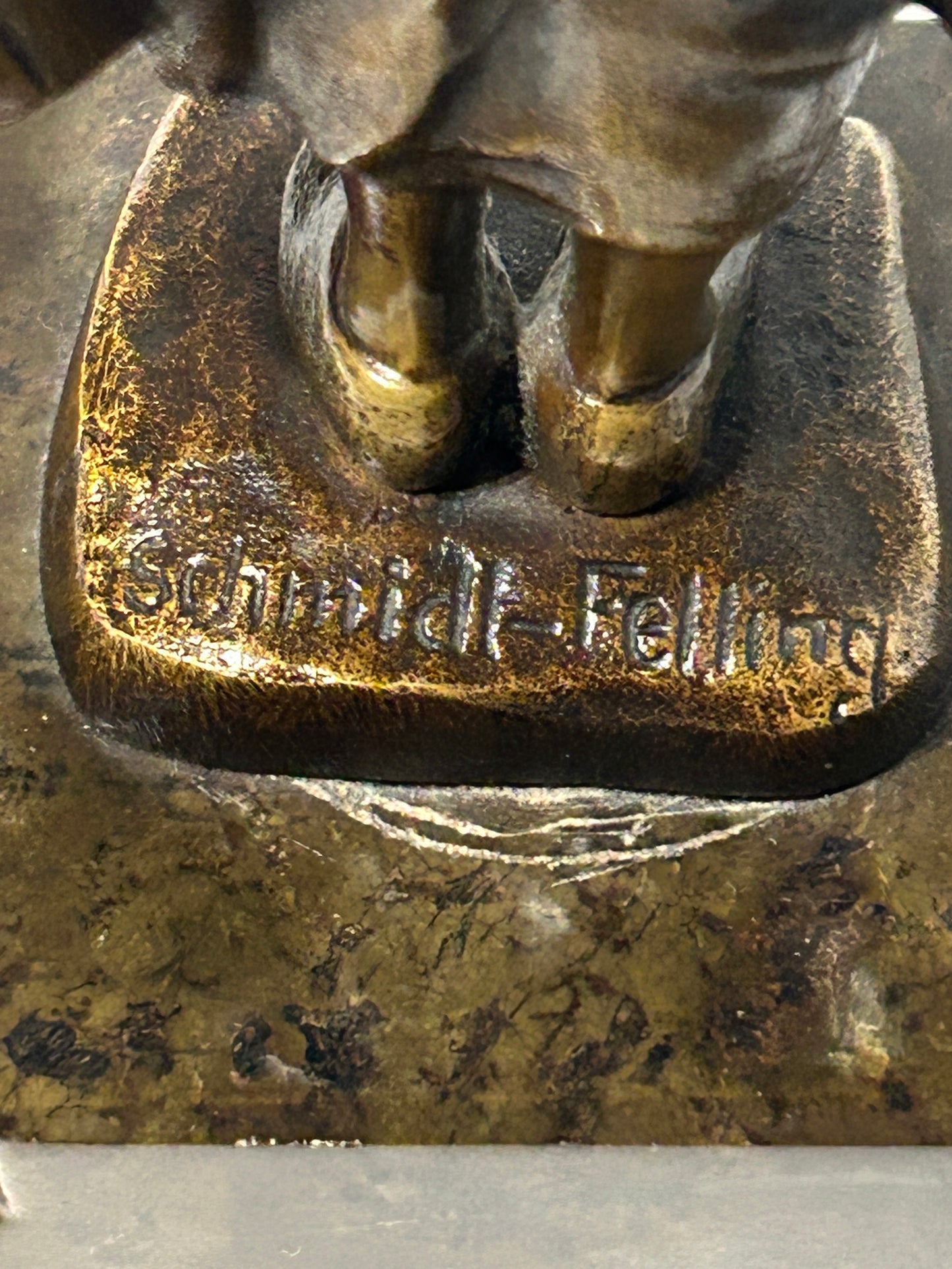 BRONZE SCULPTURE OF GIRL WITH TWO BUCKETS ANTIQUE BY JULIUS SCHMIDT-FELLING