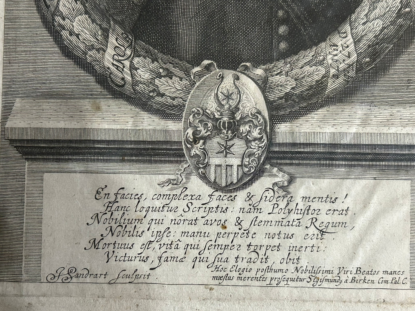 JOACHIM SANDRART 1600'S PORTRAIT ENGRAVING