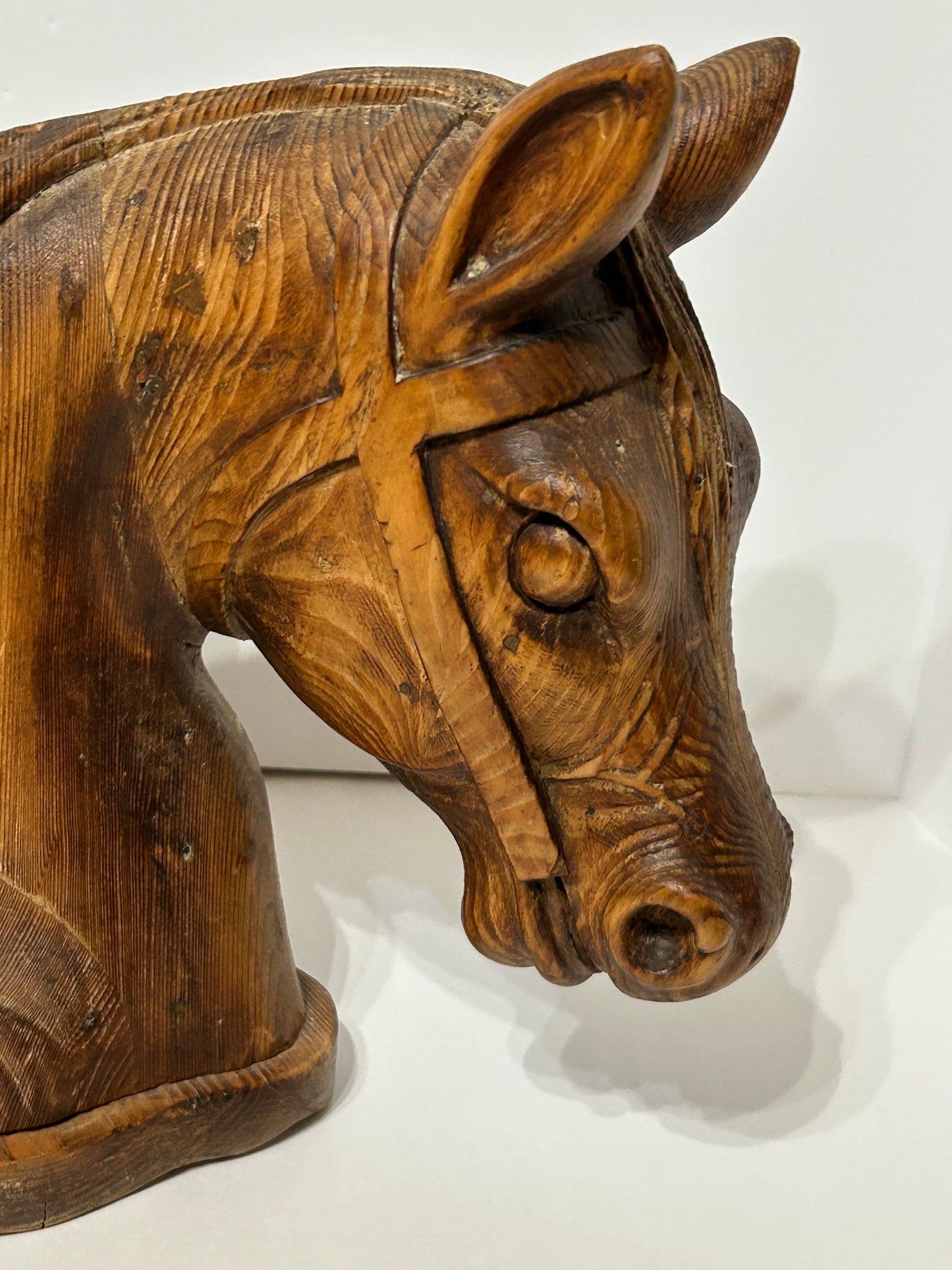 HORSE HEAD ANTIQUE WOODEN CARVING FOR HANGING