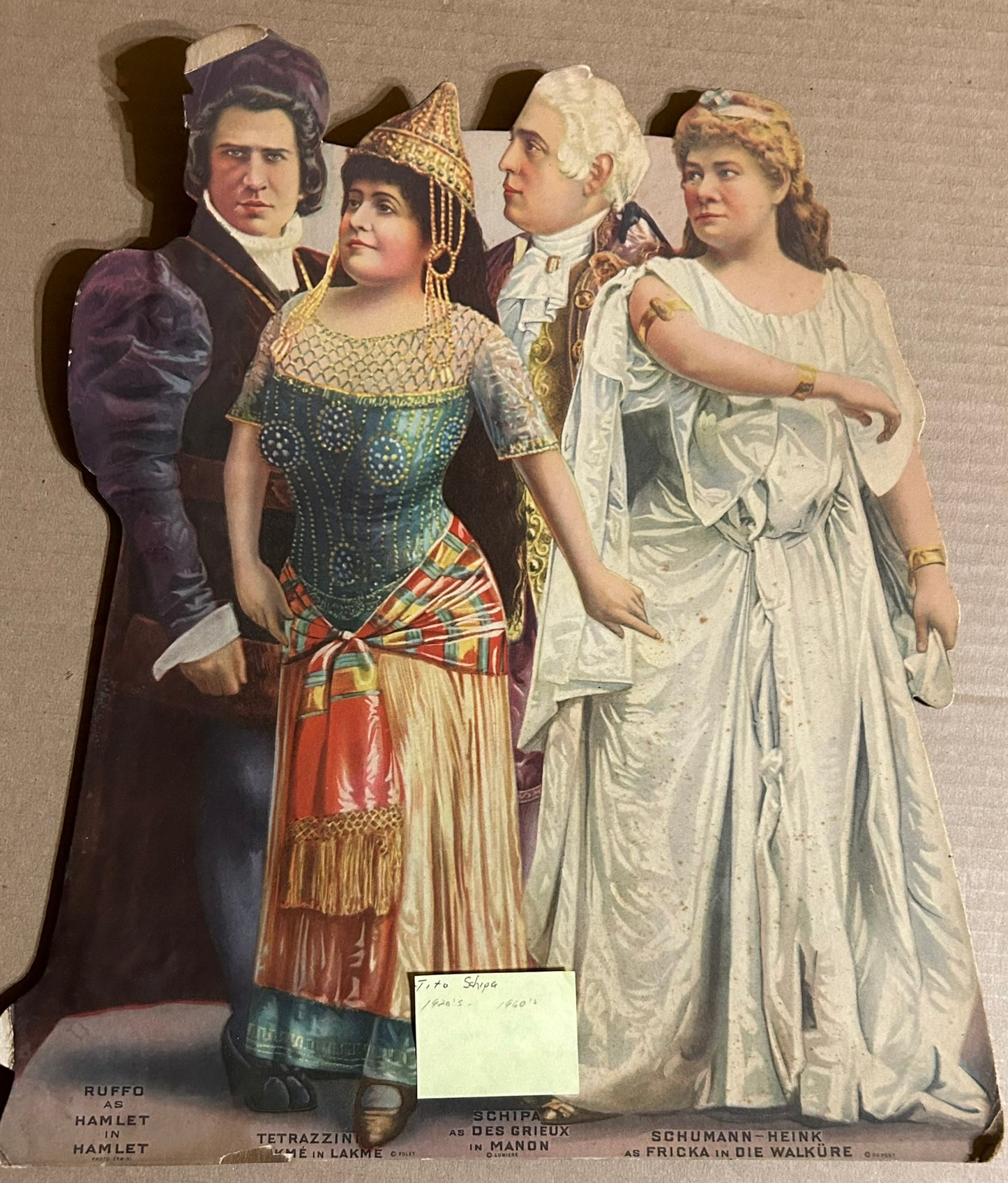 RCA VICTOR EARLY 1900'S CARDBOARD RECORDING STARS FIGURES SET OF TEN