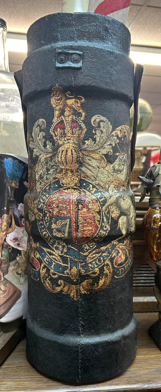 BRITISH NAVAL CANNON POWDER DECORATED CARRIER EARLY 1800'S