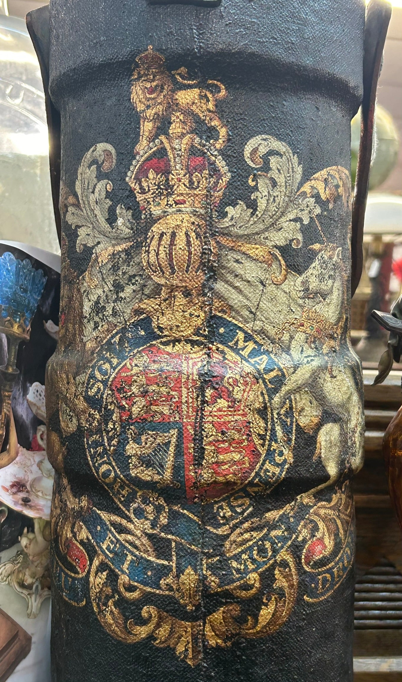 BRITISH NAVAL CANNON POWDER DECORATED CARRIER EARLY 1800'S