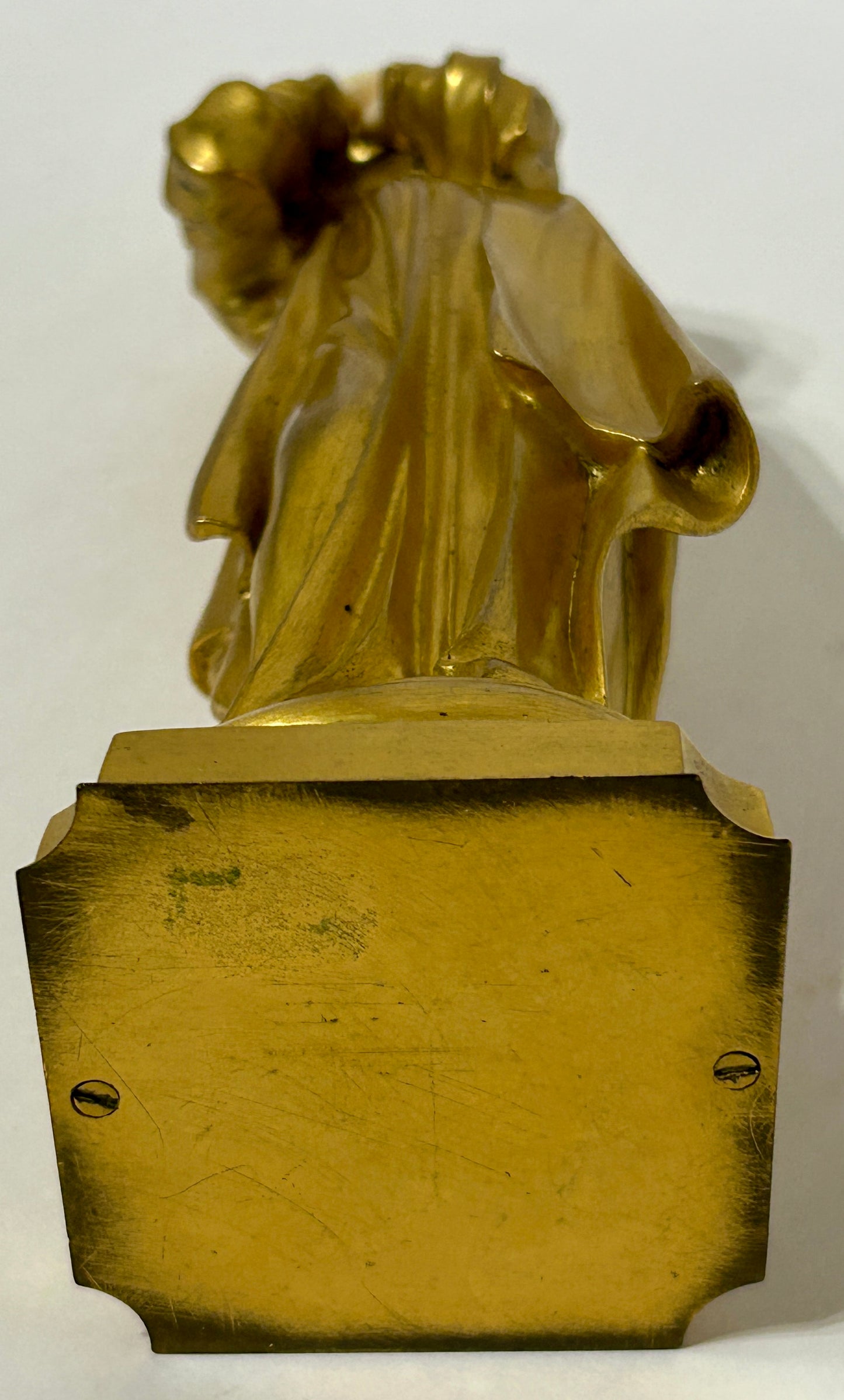 ANTIQUE BRONZE AND IVORY ANTIQUE SCULPTURE OF WOMAN