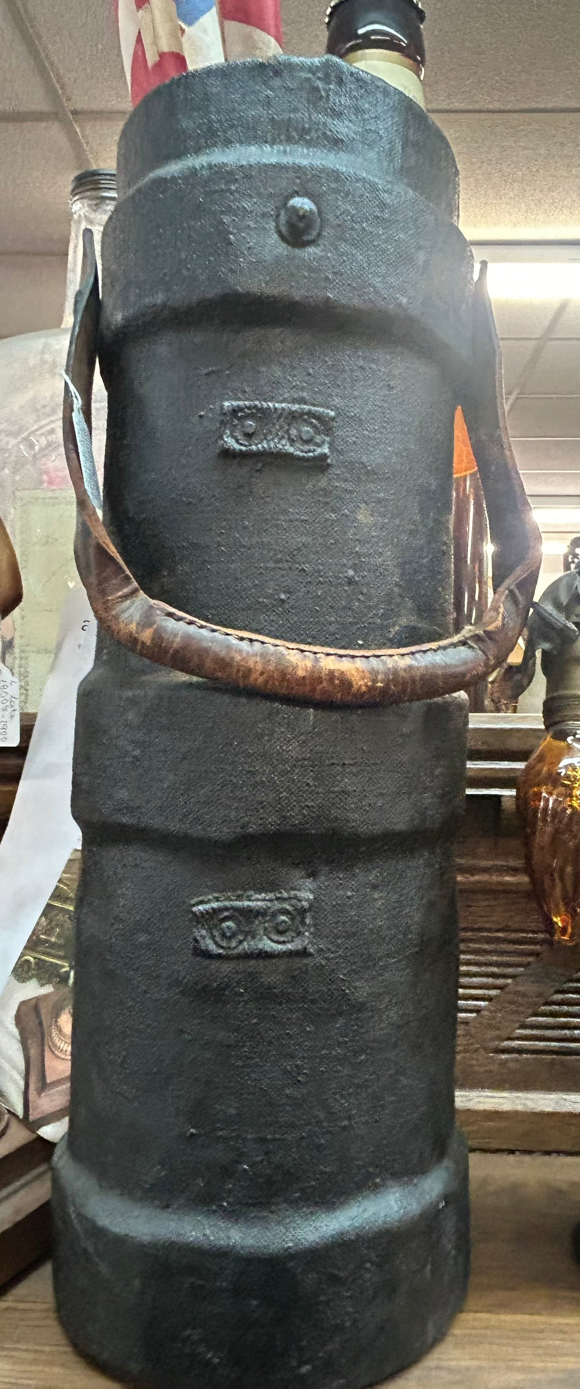 BRITISH NAVAL CANNON POWDER DECORATED CARRIER EARLY 1800'S