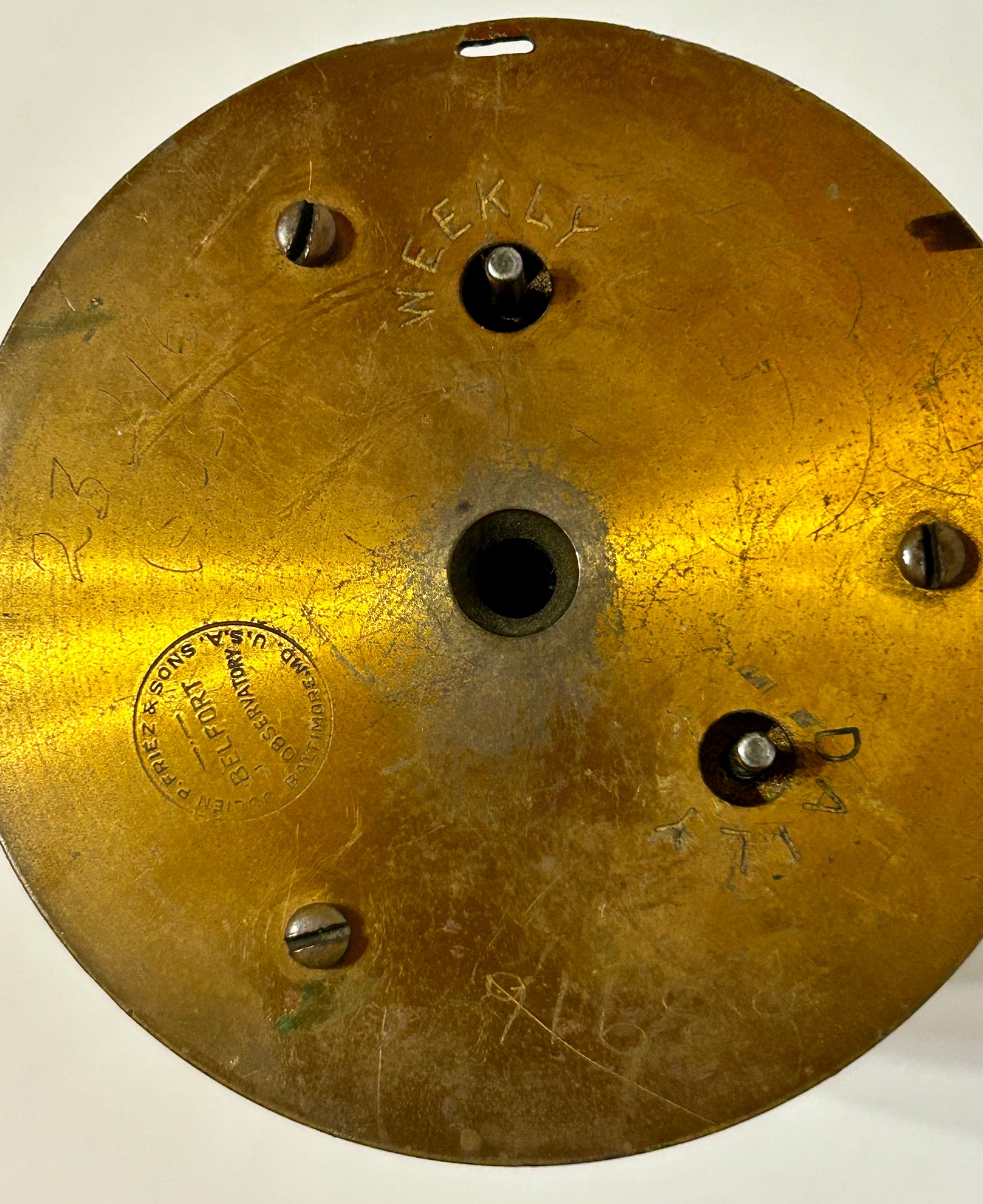 SCIENTIFIC ANTIQUE WIND UP DRUM FOR BAROGRAPH RECORDING BAROMETER