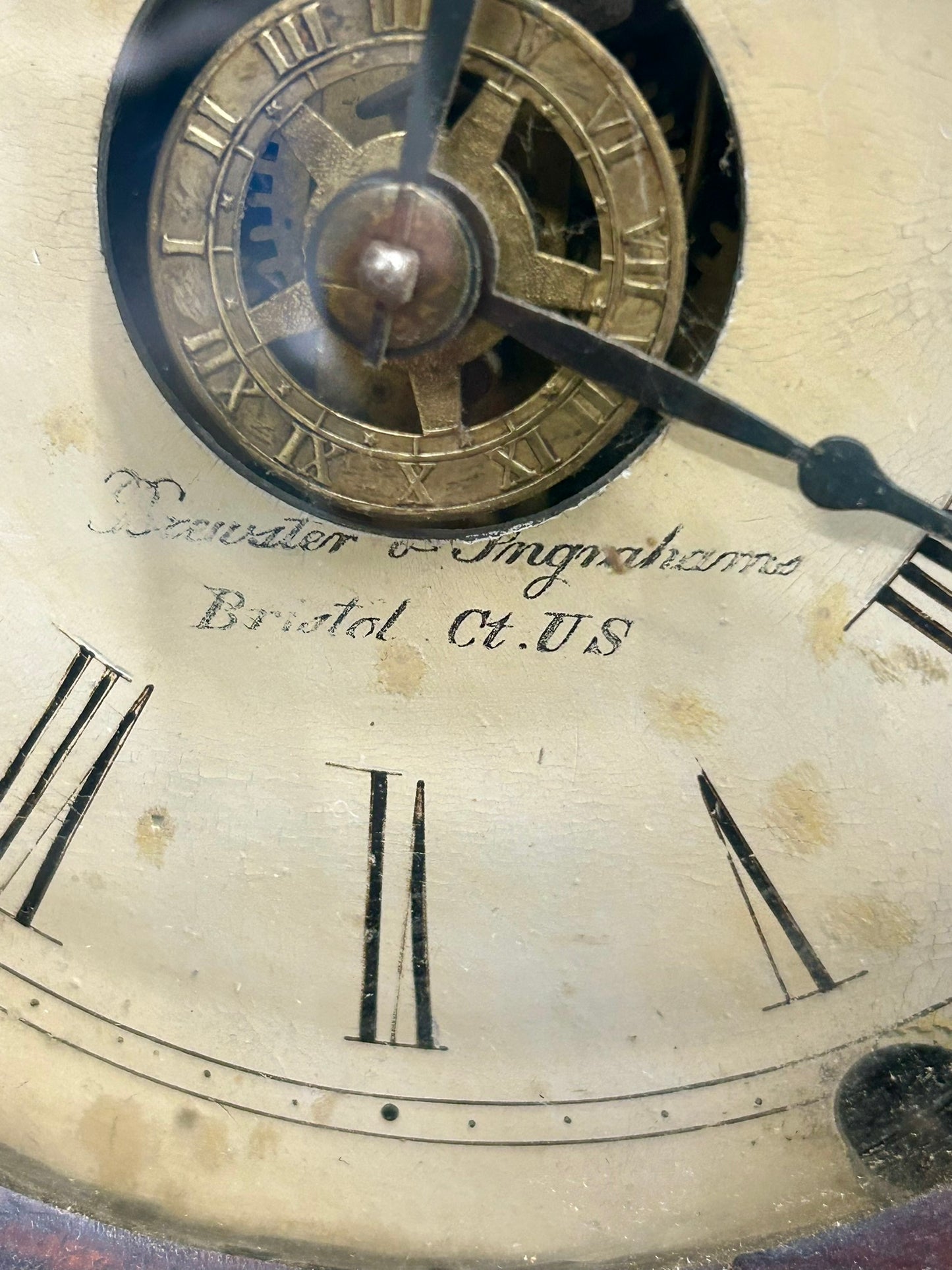 BREWSTER AND INGRAHAMS ONION TOP GOTHIC ANTIQUE CLOCK