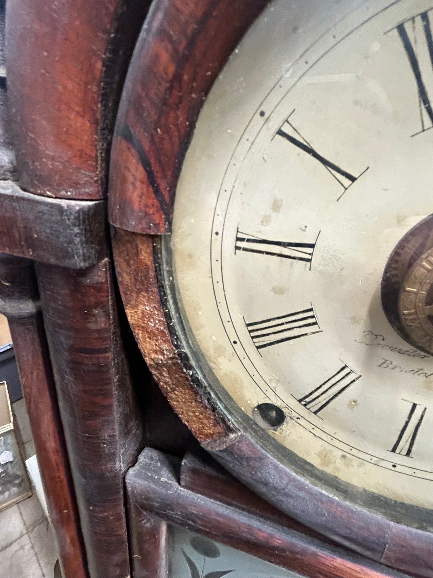 BREWSTER AND INGRAHAMS ONION TOP GOTHIC ANTIQUE CLOCK