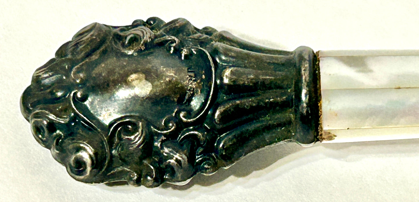 STERLING AND MOTHER OF PEARL HANDLE ANTIQUE BLOTTER