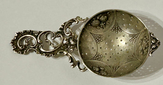 SILVER STRAINER ORNATE ANTIQUE