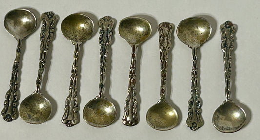 MEXICAN STERLING SILVER SET OF SALT SPOONS