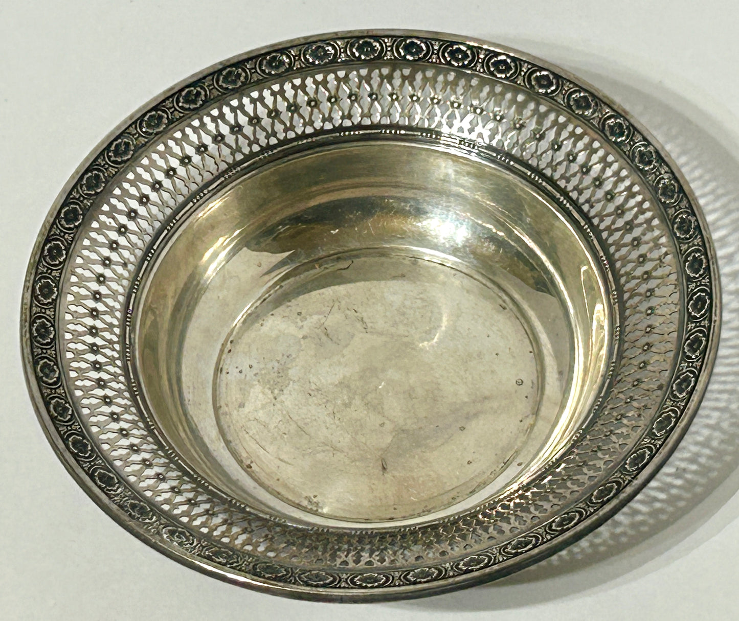 STERLING SILVER PIERCED DECORATED BOWL BY WATSON SILVER
