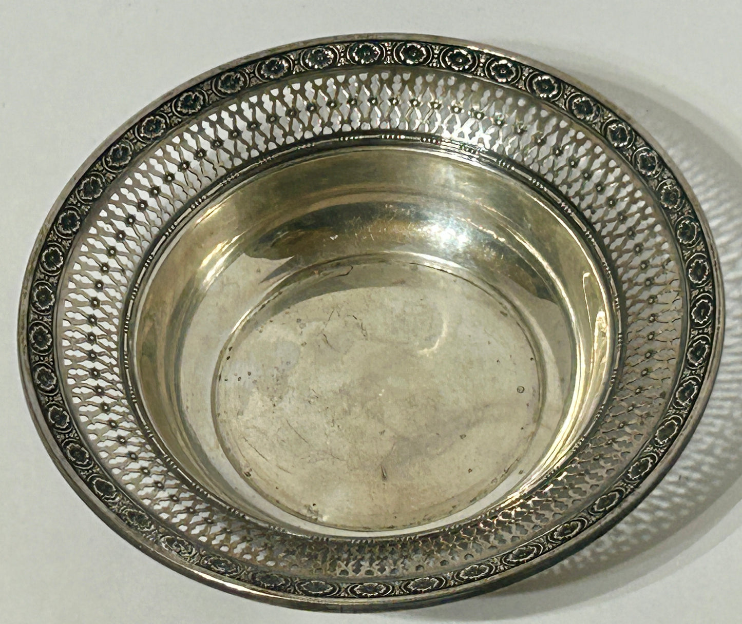 STERLING SILVER PIERCED DECORATED BOWL BY WATSON SILVER