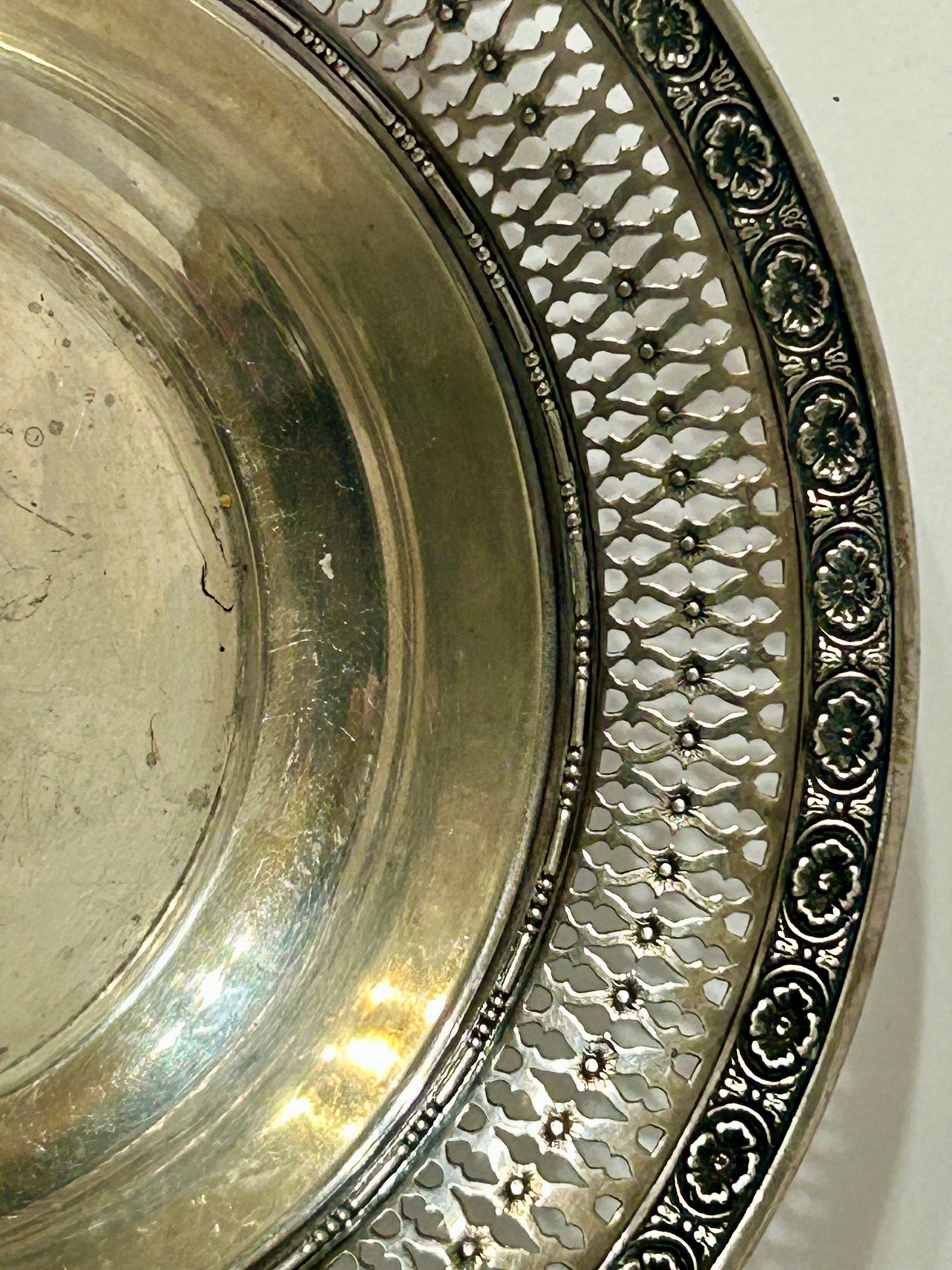 STERLING SILVER PIERCED DECORATED BOWL BY WATSON SILVER