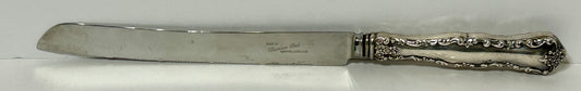 STERLING HANDLE BREAD KNIFE LANCASTER ROSE PATTERN BY POOLE