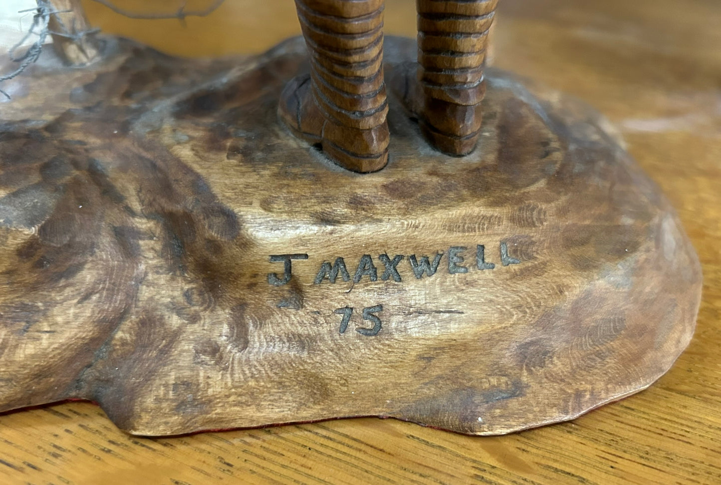 JIM MAXWELL WOOD CARVING OF WORLD WAR I SOLDIER
