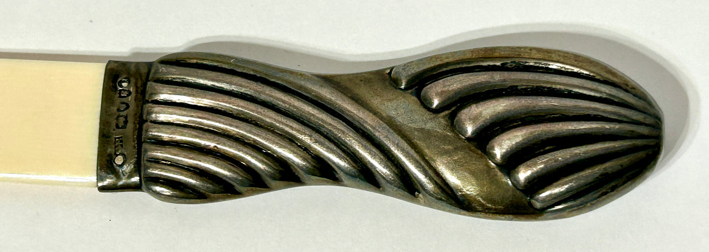 STERLING SILVER AND IVORY ANTIQUE PAGE TURNER