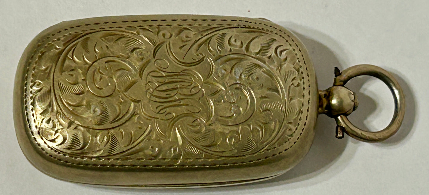 ANTIQUE STERLING SILVER COIN HOLDER