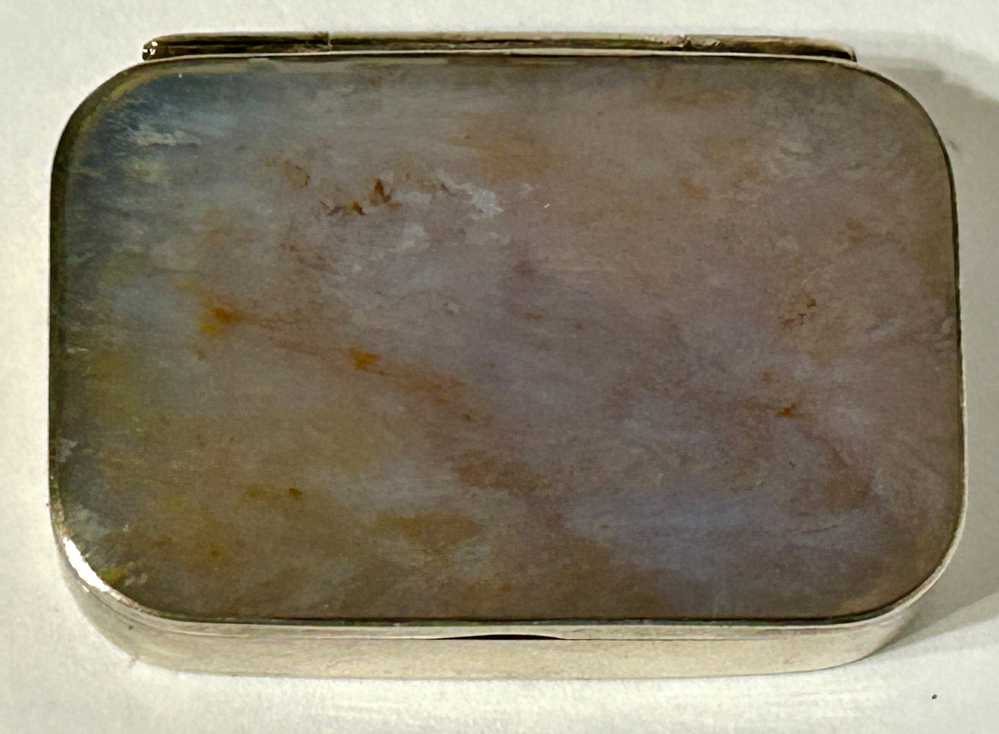 MEXICAN STERLING SILVER BOX WITH AGATE LID