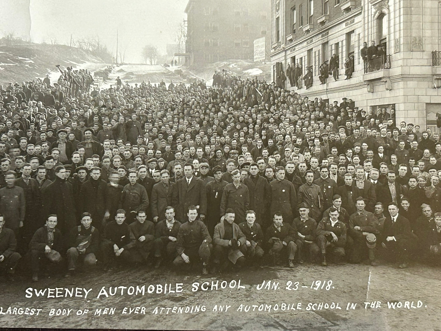 SWEENEY AUTOMOBILE SCHOOL, KANSAS CITY 1918 PHOTOGRAPH