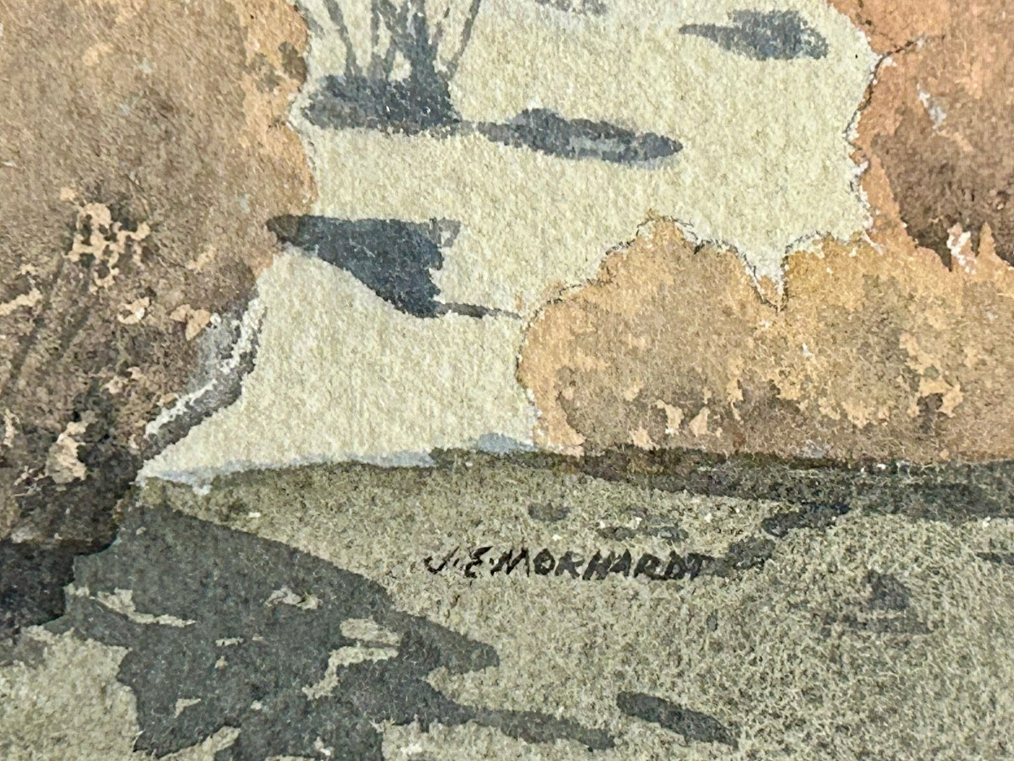 CALIFORNIA ARTIST JOSEPH MORHARDT 1906-1987 "OLD PROSPECTORS CABIN" PAINTING