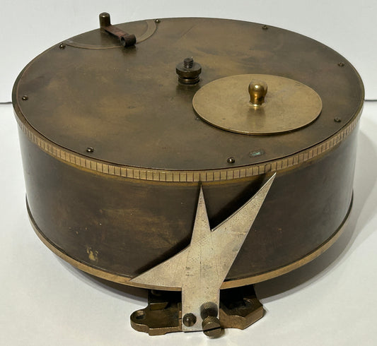 SCIENTIFIC ANTIQUE CLOCK WORK BRASS WIND UP DRUM