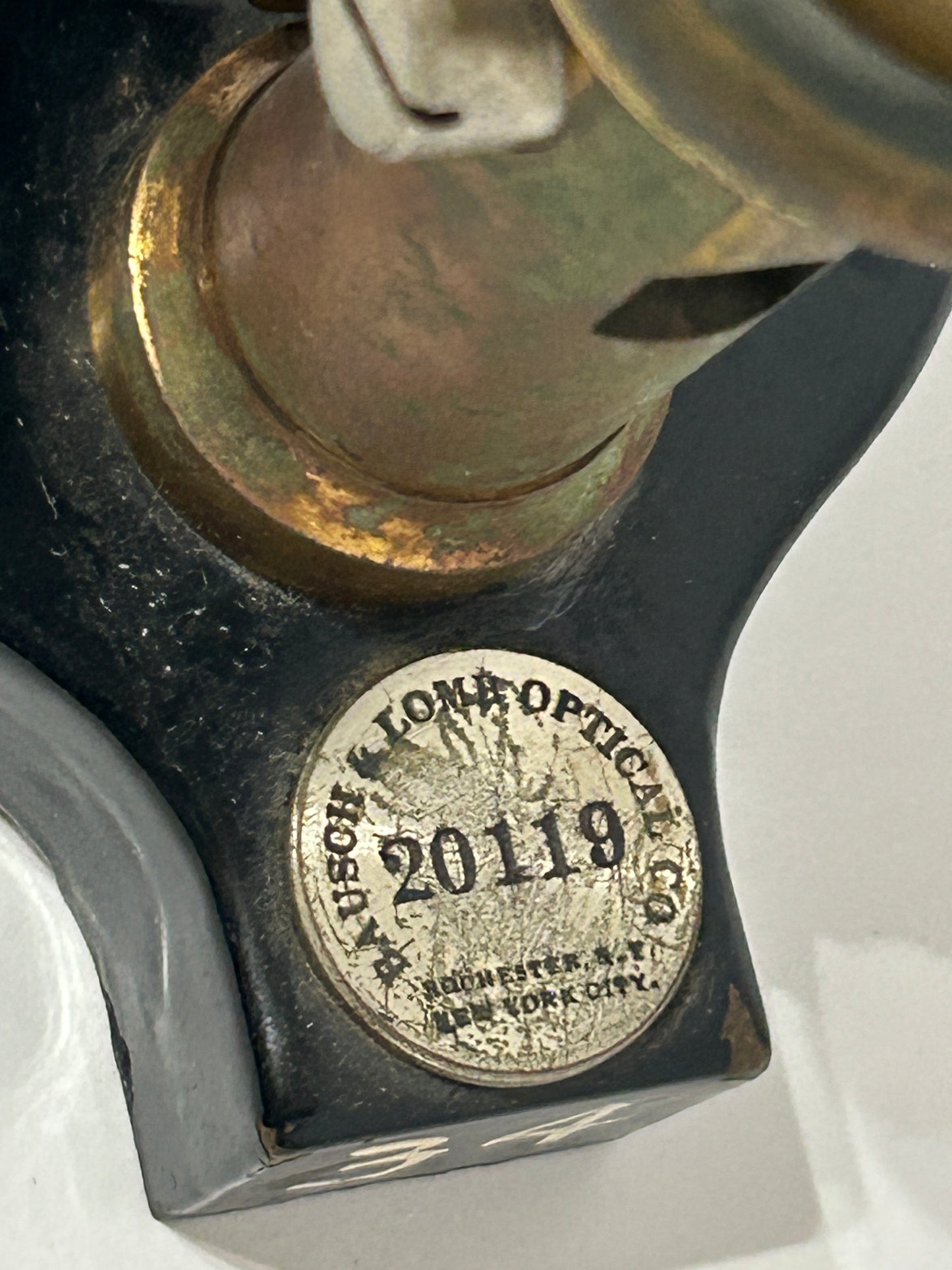 ANTIQUE BRASS MICROSCOPE BY BUSCH AND LOMB