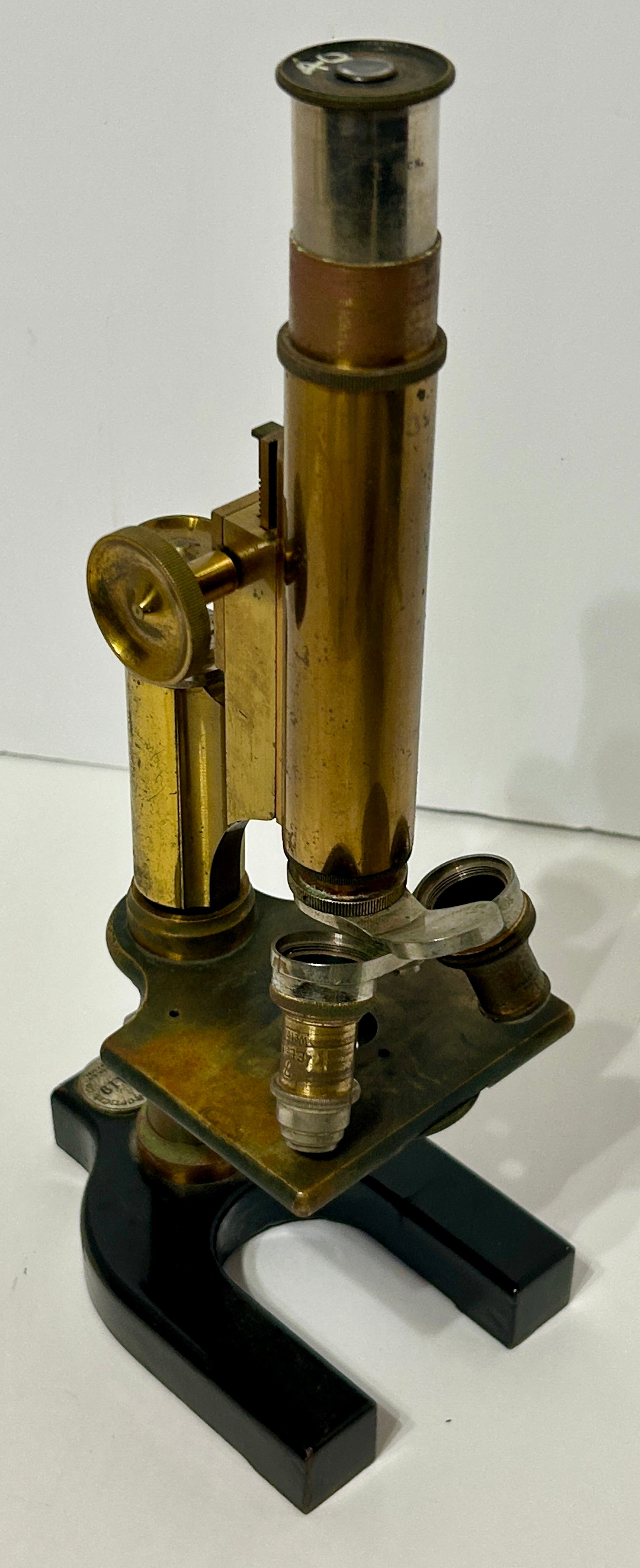 ANTIQUE BRASS MICROSCOPE BY BUSCH AND LOMB
