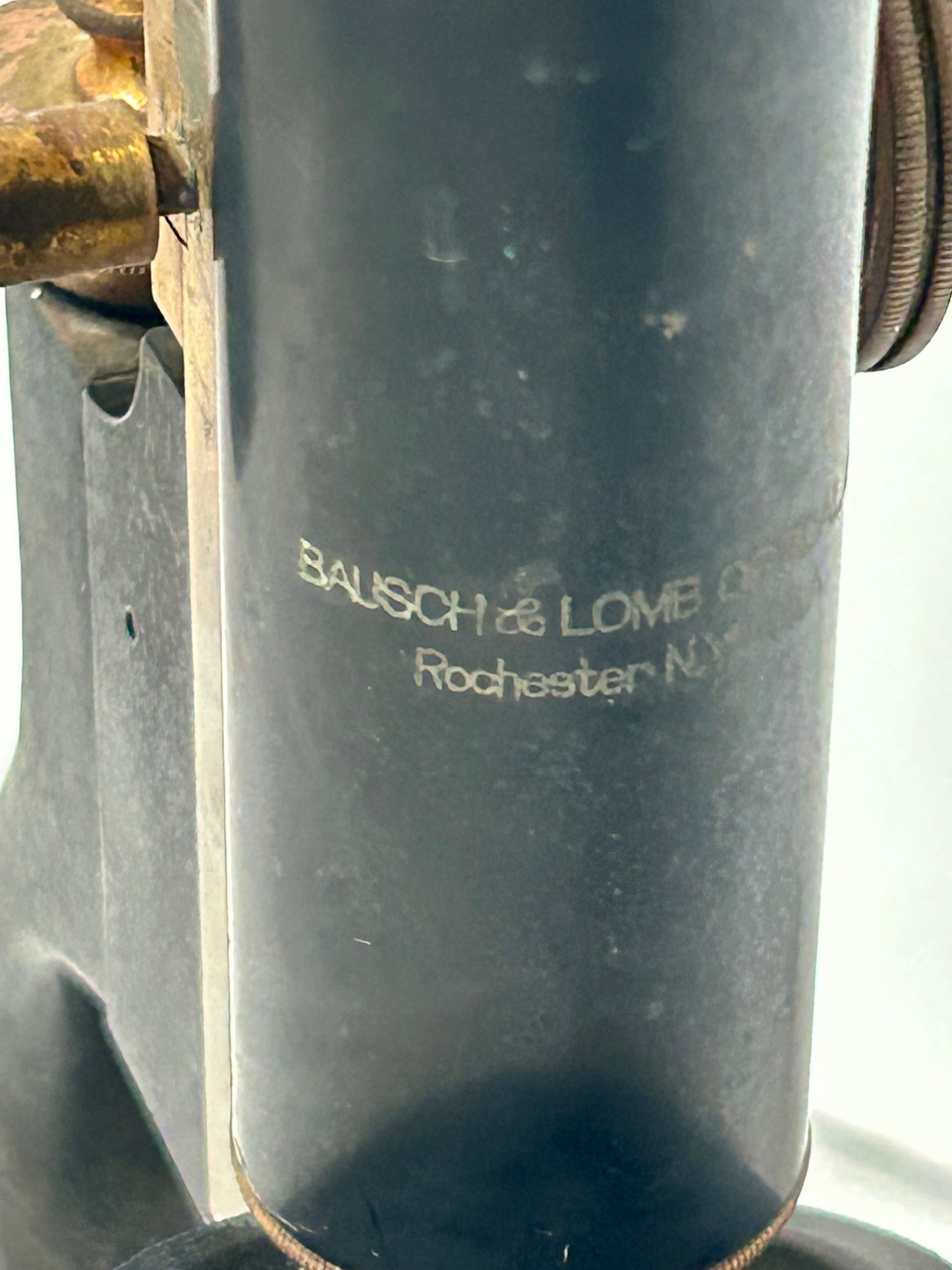 MICROSCOPE ANTIQUE BRASS AND IRON BUSH AND LOMB