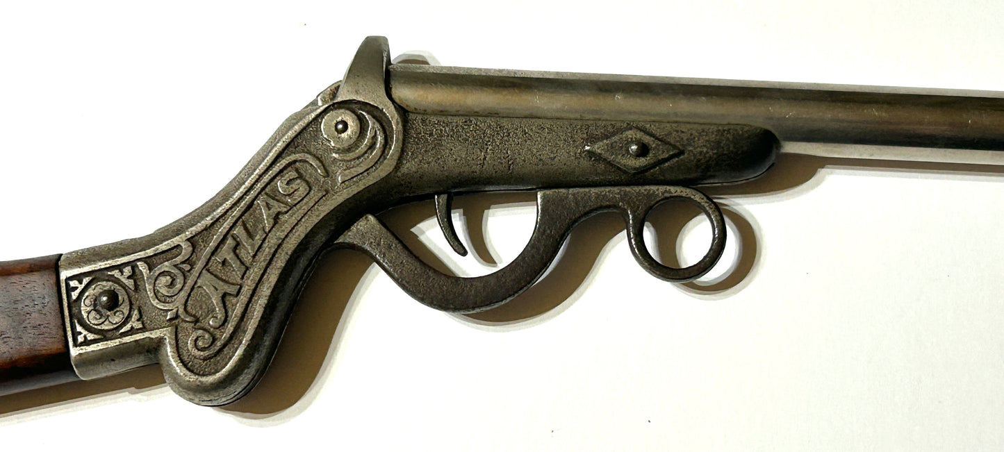 ANTIQUE AIR RIFLE ATLAS MODEL 1885 AIR RIFLE WITH STOCK STAMP