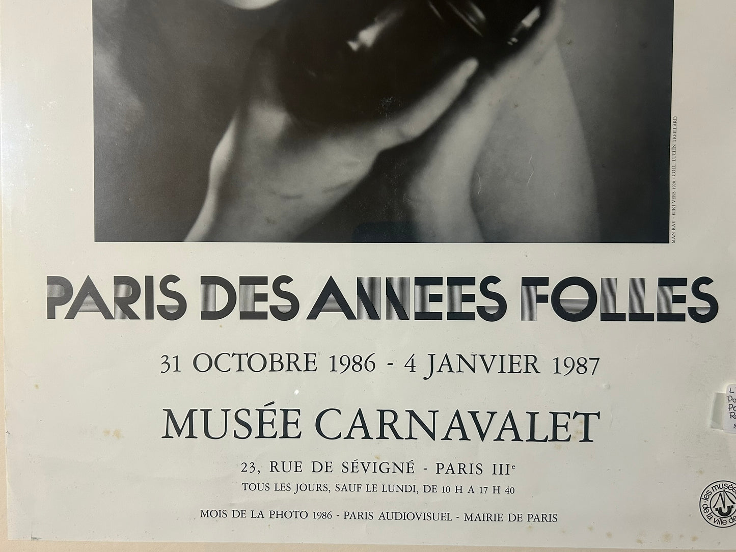 MAN RAY PHOTO ON FRENCH 1987 EXHIBIT POSTER