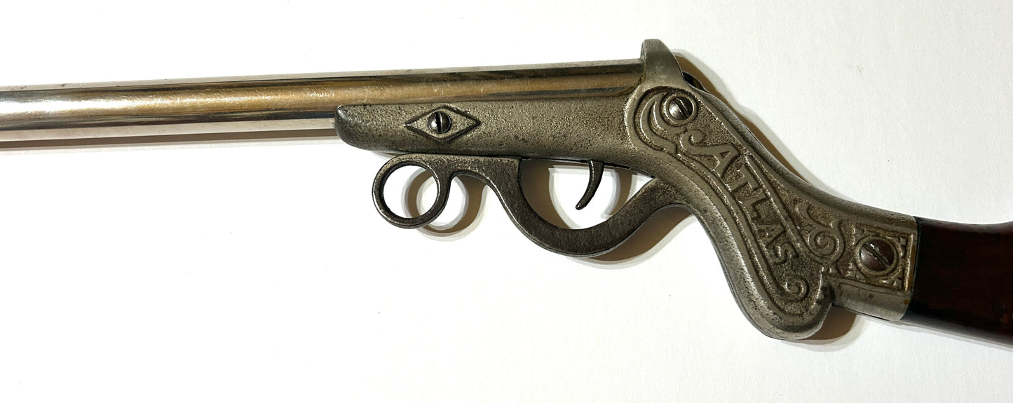 ANTIQUE AIR RIFLE ATLAS MODEL 1885 AIR RIFLE WITH STOCK STAMP