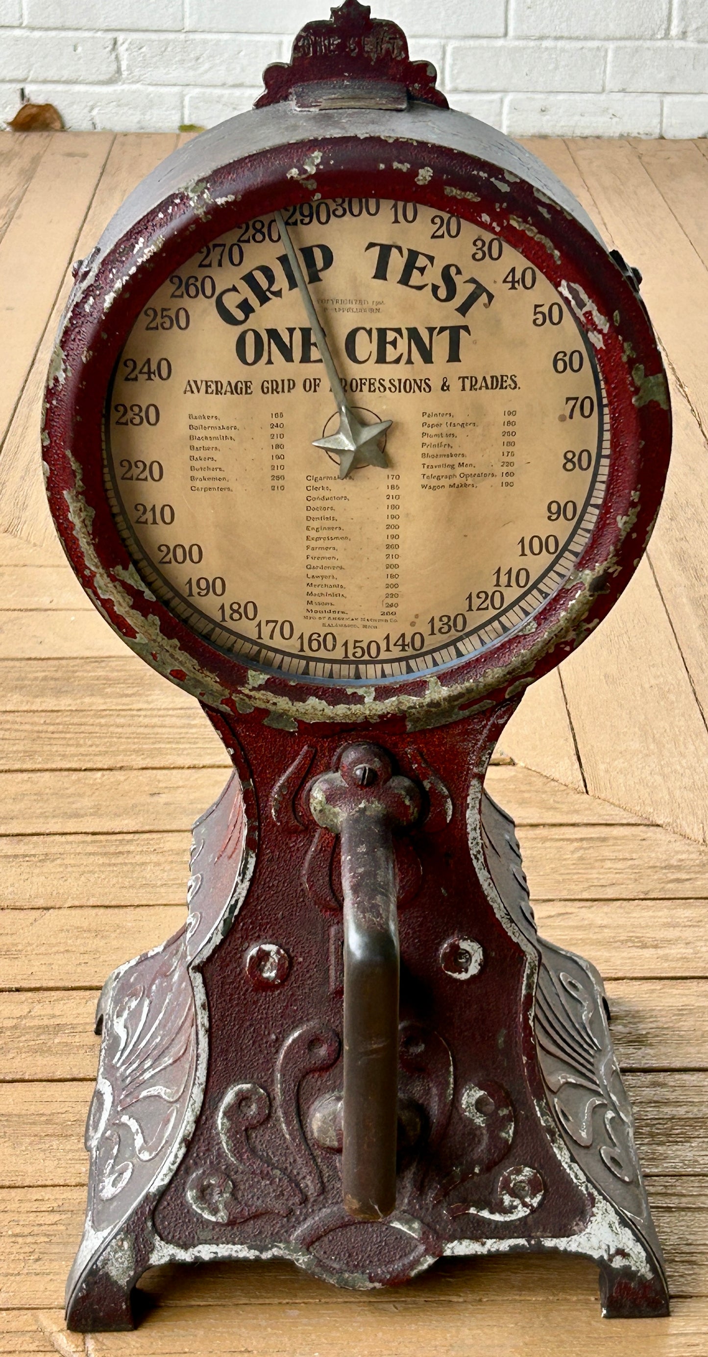 ANTIQUE COIN OPERATED  GRIP TESTER - CALL OR TEXT FOR MORE INFORMATION
