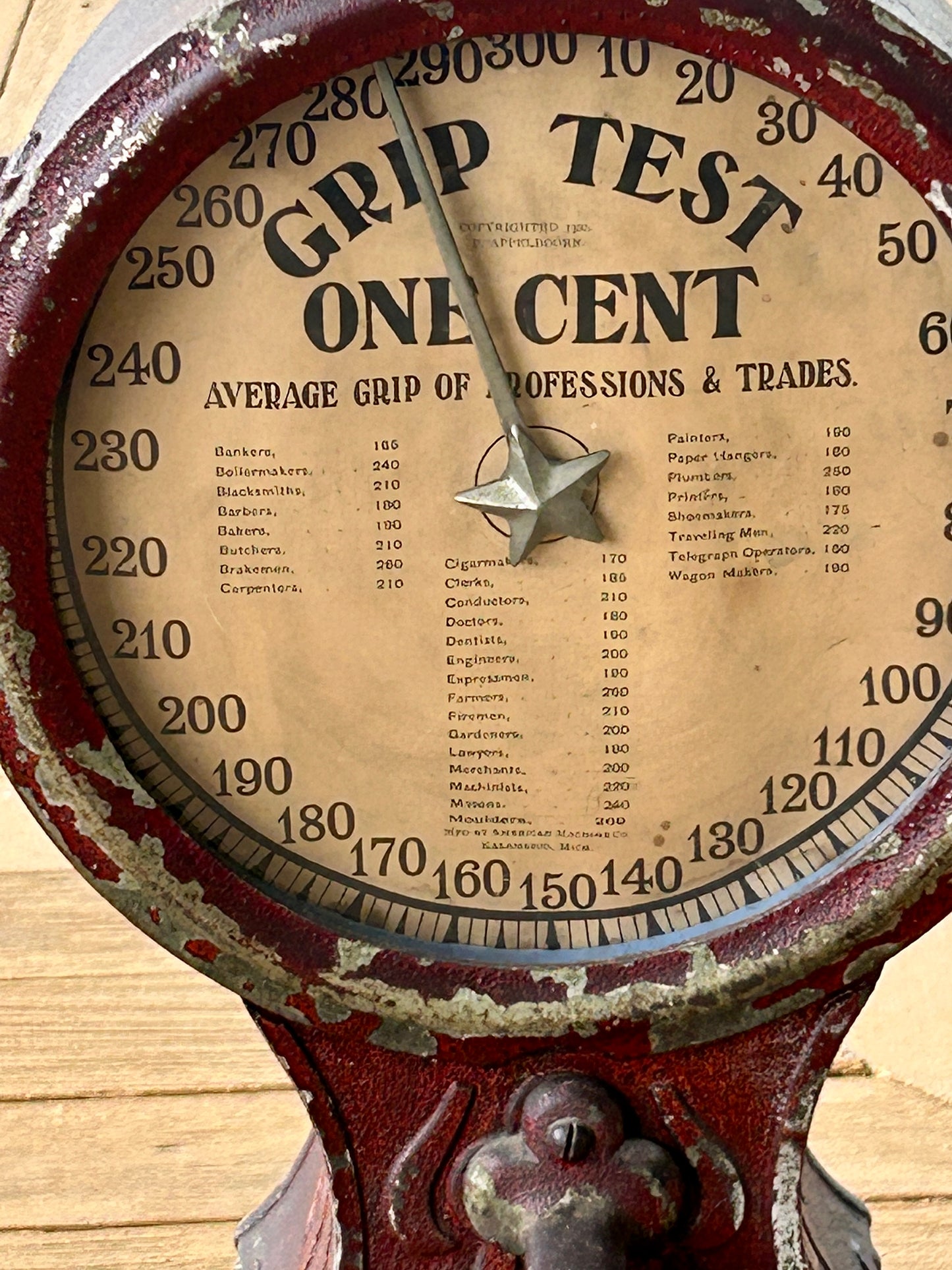 ANTIQUE COIN OPERATED  GRIP TESTER - CALL OR TEXT FOR MORE INFORMATION